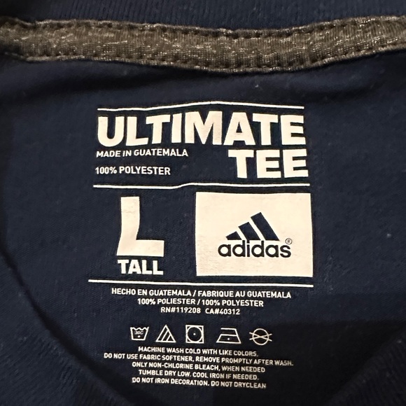 Adidas Men’s Utah Jazz Basketball Climalite Long Sleeve Tee Navy Size L (Tall) - Picture 5 of 8